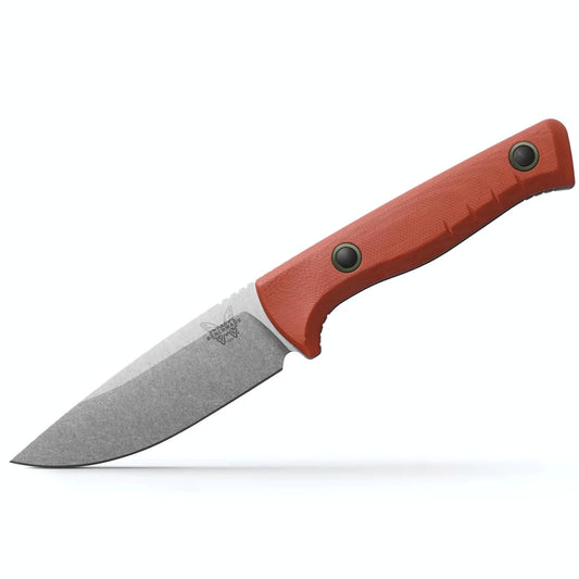 Benchmade 15650-01 SlipRidge Fixed 3.7" Magnacut Rust Orange G10 Handle Fixed Blade Knife with OD Green Sheath