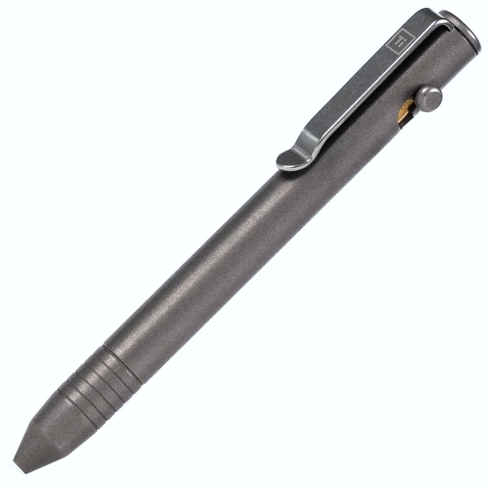 Big Idea Design Base Line Stonewashed Titanium Bolt-Action Pen
