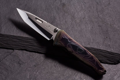 Rockstead SAI T-ZDP (DP) 3.15" Polished ZDP189 Titanium DLC-Prism Folding Knife