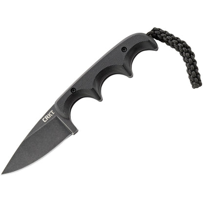 CRKT Folts Minimalist Black Stonewash Drop Point Knife - Alan Folts Design - 2384K