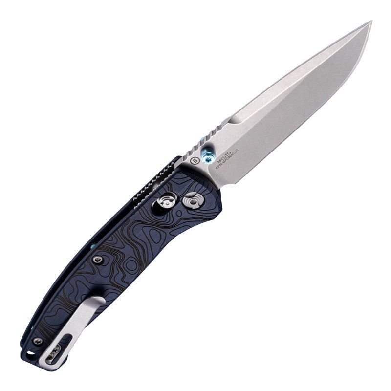 Hogue Mysto Water 3.4" CPM Magnacut Stone Tumbled Blue Canyon Richlite Folding Knife