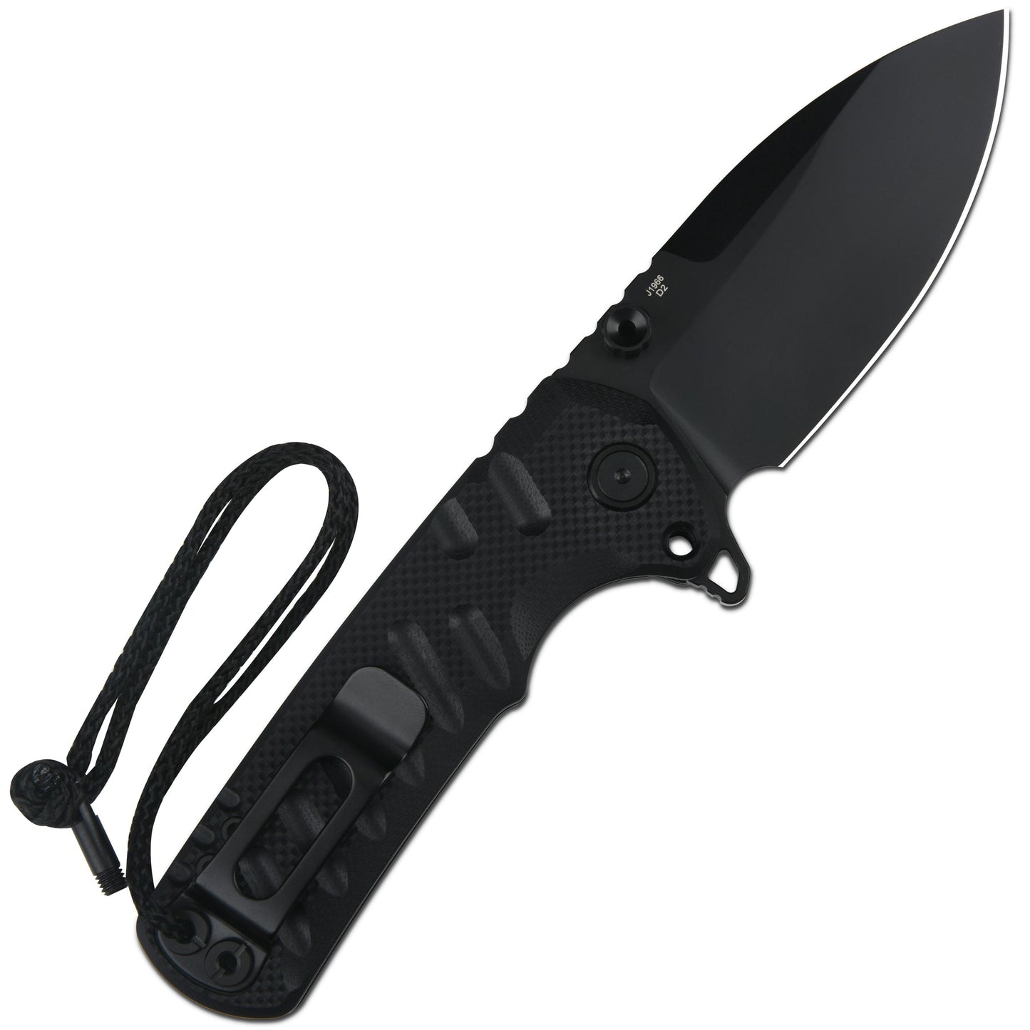 CJRB Tundra 3.78" D2 PVD Black G10 Locking Pin Folding Knife J1966-BBK