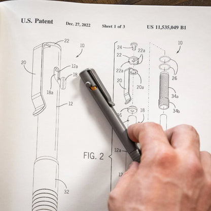 Big Idea Design Base Line Stonewashed Titanium Bolt-Action Pen