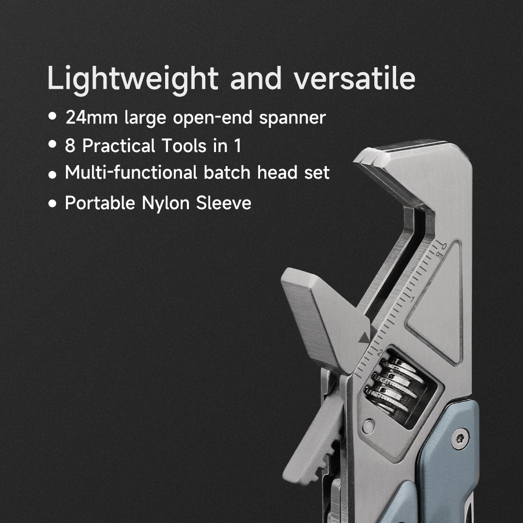 NexTool Light Wrench W2 Blue Multi-Tool Pliers 8 Functions with Pouch and Bit Kit