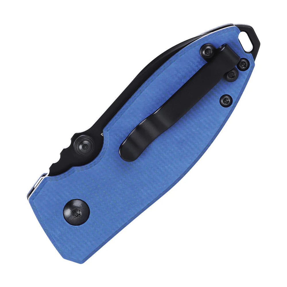 CRKT Squid Button Lock 2.27" D2 Blue Micarta IKBS Folding Knife by Lucas Burnley 2474BD