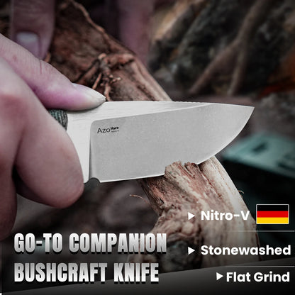 Kizer Hare 3.14" Nitro-V Micarta G10 Fixed Blade Knife 1077A2