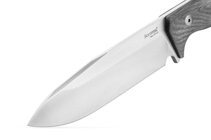 LionSteel T6 3V CVB 5.83" CPM 3V Black Canvas Micarta Fixed Blade Knife with Kydex Sheath