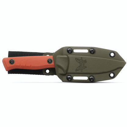 Benchmade 15650-01 SlipRidge Fixed 3.7" Magnacut Rust Orange G10 Handle Fixed Blade Knife with OD Green Sheath