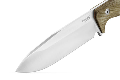LionSteel T6 3V CVG 5.83" CPM 3V Green Canvas Micarta Fixed Blade Knife with Kydex Sheath