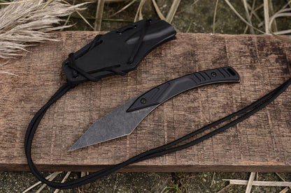 Extrema Ratio Kiri Dark Stone 2.36" N690 Fixed Blade Kiridashi Knife with MOLLE Sheath