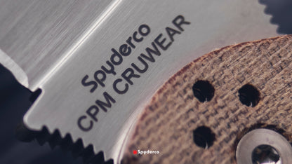 Spyderco ParaMilitary 2 3.47" CPM Cru-Wear Brown Canvas Micarta Folding Knife C81MPCW2