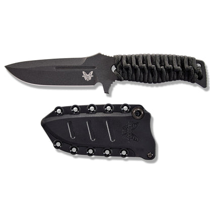 Benchmade 375BK-1 Fixed Adamas 4.2" CPM-CruWear Cobalt Black Fixed Blade Knife with MOLLE Sheath
