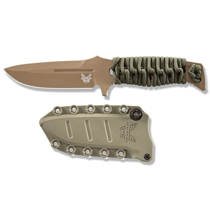 Benchmade 375FE-1 Fixed Adamas 4.2" CPM-CruWear Flat Earth Fixed Blade Knife with MOLLE Sheath