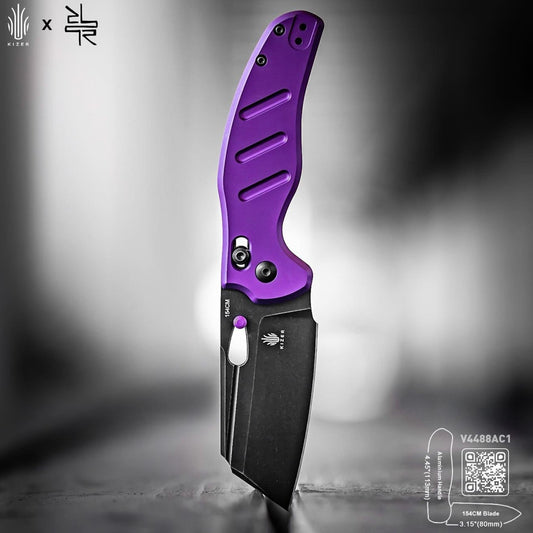 Kizer Sheepdog C01C Clutch-Lock 3.15" 154CM Purple Aluminum Folding Knife V4488AC1