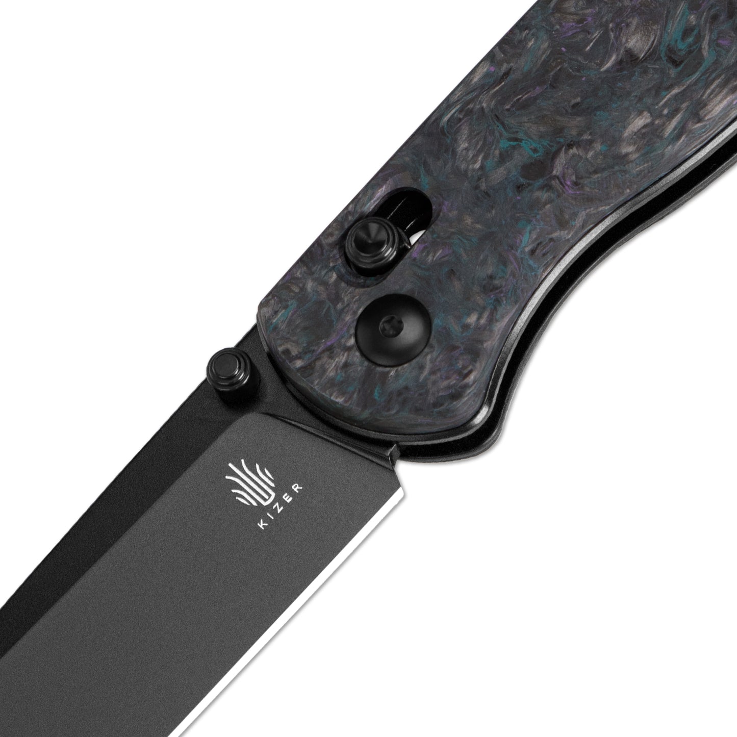 Kizer Drop Bear Clutch-Lock 2.99" S35VN Medusa Fatcarbon Folding Knife Ki3619A4