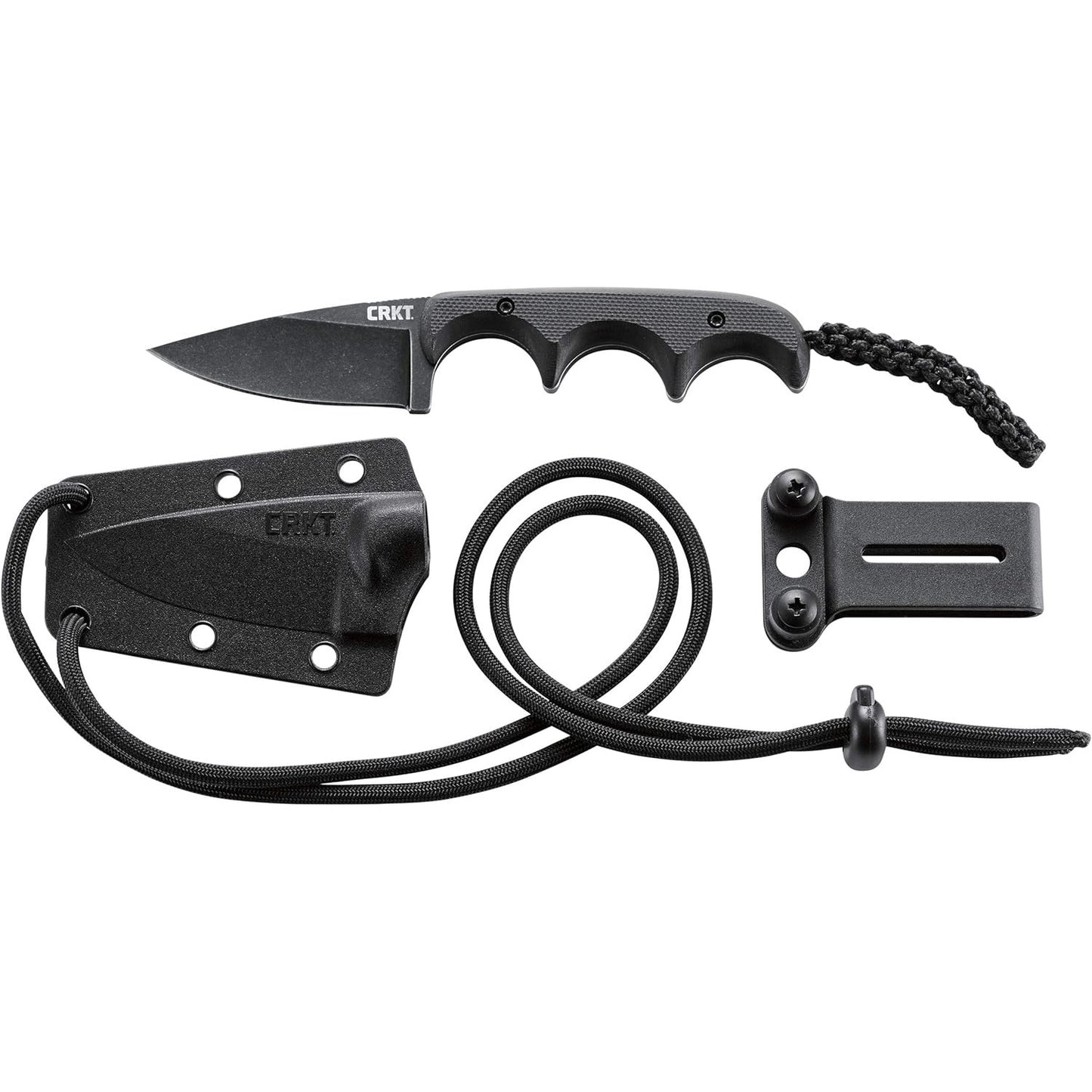 CRKT Folts Minimalist 2.16" Black Stonewash Drop Point Knife - Alan Folts Design - 2384K