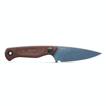 Benchmade 203BT-03 Dacian 3.54" CPM-Magnacut Blue Cerakote Brown Canvas Micarta Fixed Blade Knife