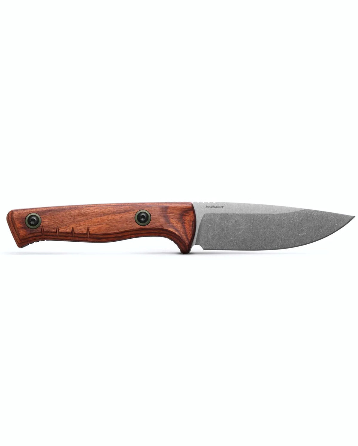 Benchmade 15650 SlipRidge Fixed 3.7" Magnacut Stabilized Wood Handle Fixed Blade Knife with OD Green Sheath