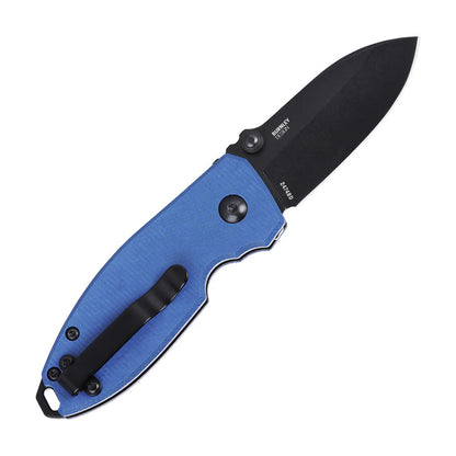 CRKT Squid Button Lock 2.27" D2 Blue Micarta IKBS Folding Knife by Lucas Burnley 2474BD