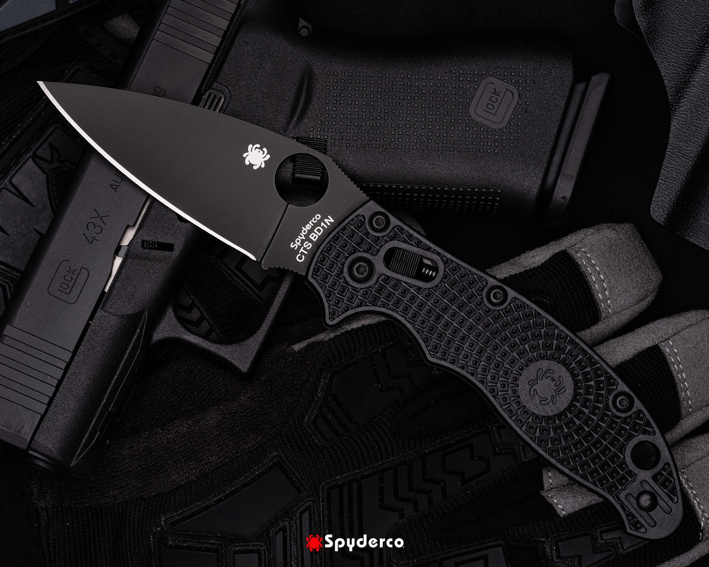 Spyderco Manix 2 Lightweight 3.37" CTS BD1N Black DLC FRCP Folding Knife C101PBBK2