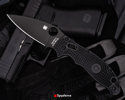 Spyderco Manix 2 Lightweight 3.37" CTS BD1N Black DLC FRCP Folding Knife C101PBBK2