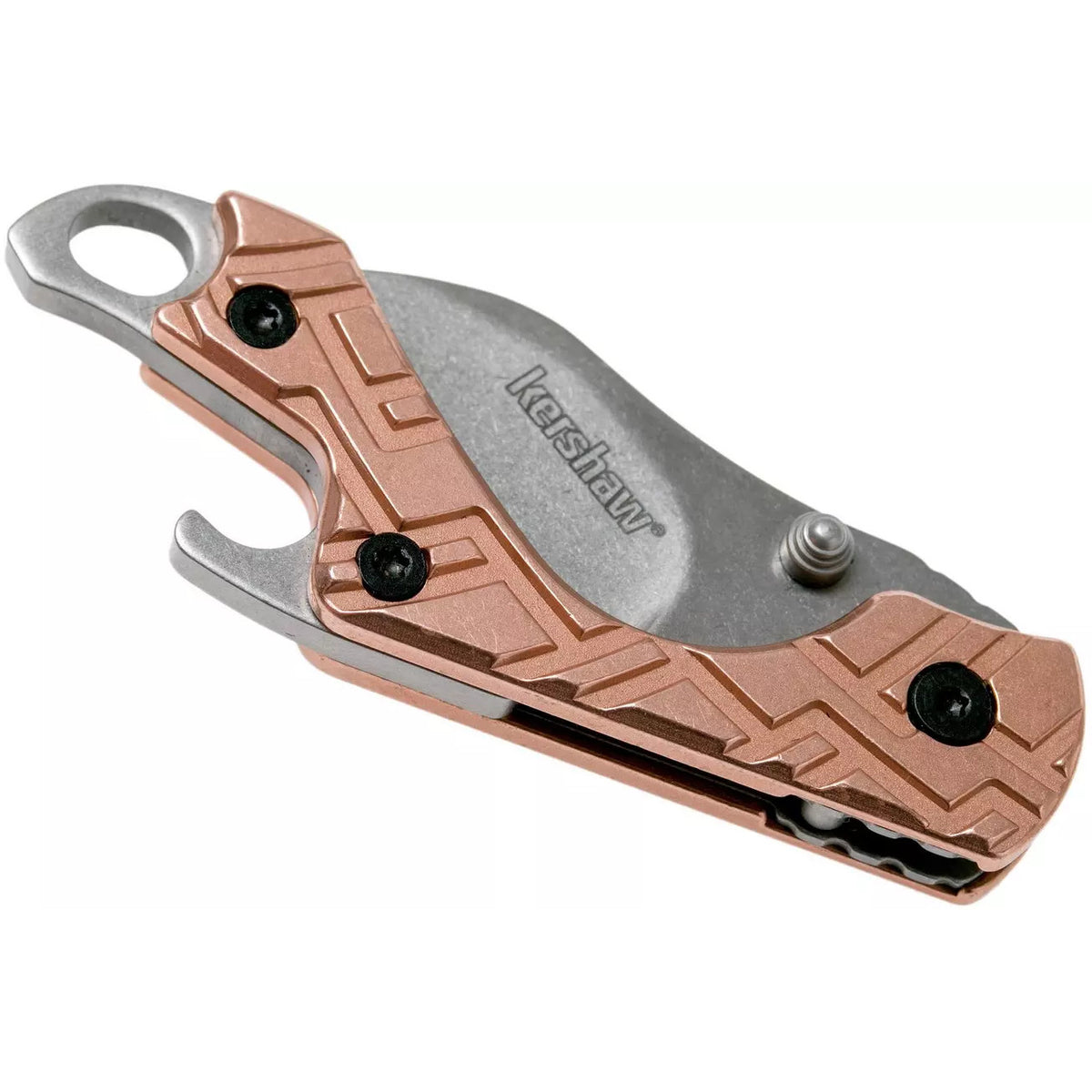 Kershaw Cinder Copper 1.4" Stonewashed Key Chain Folding Knife with Bottle Opener 1025CU