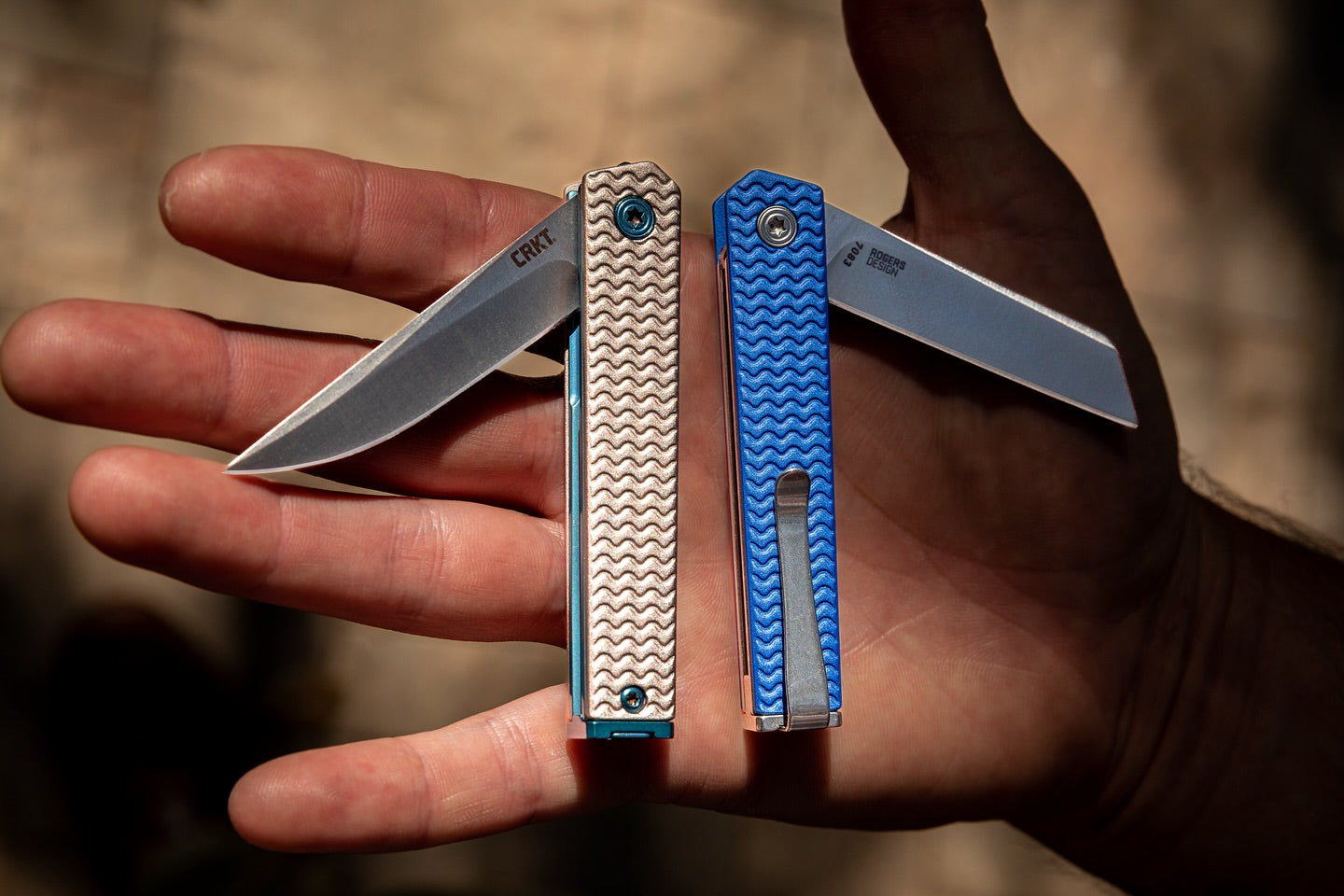 CRKT CEO Microflipper 2.36" Sandvik 12C27 IKBS Aluminum Folding Knife - Richard Rogers - 7081