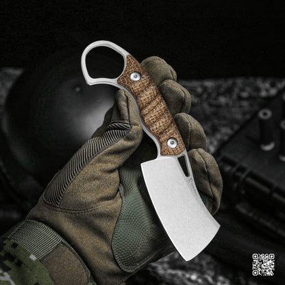 Kizer Little Rhino 2.72" AEB-L Burlap Micarta Fixed Blade Knife 1065A4