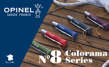 Opinel No.8 Colorama Trekking 3.35" Dark Brown Stainless Folding Knife - Made in France