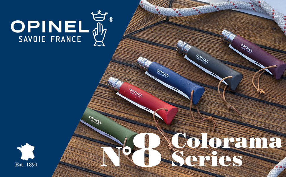 Opinel No.8 Colorama Trekking 3.35" Khaki Stainless Folding Knife - Made in France