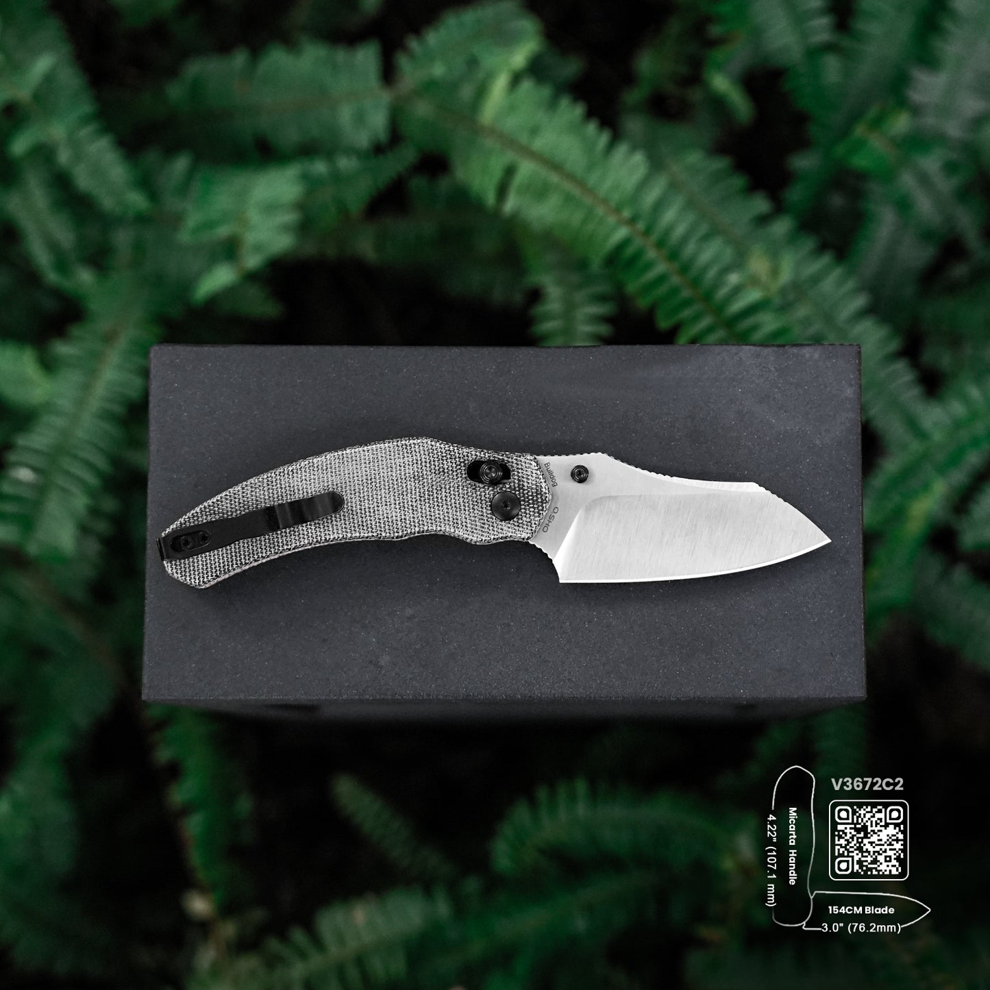 Kizer Bulldog Clutch-Lock 3" 154CM Canvas Micarta Folding Knife V3672C2