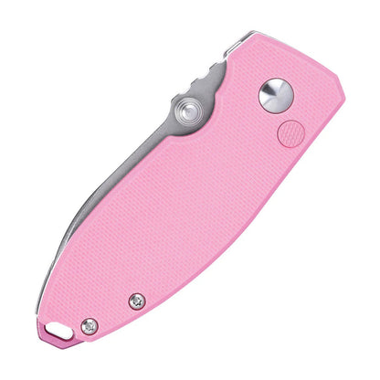 CRKT Squid Button Lock 2.27" 14C28N Rose Quartz G10 IKBS Folding Knife by Lucas Burnley 2474P