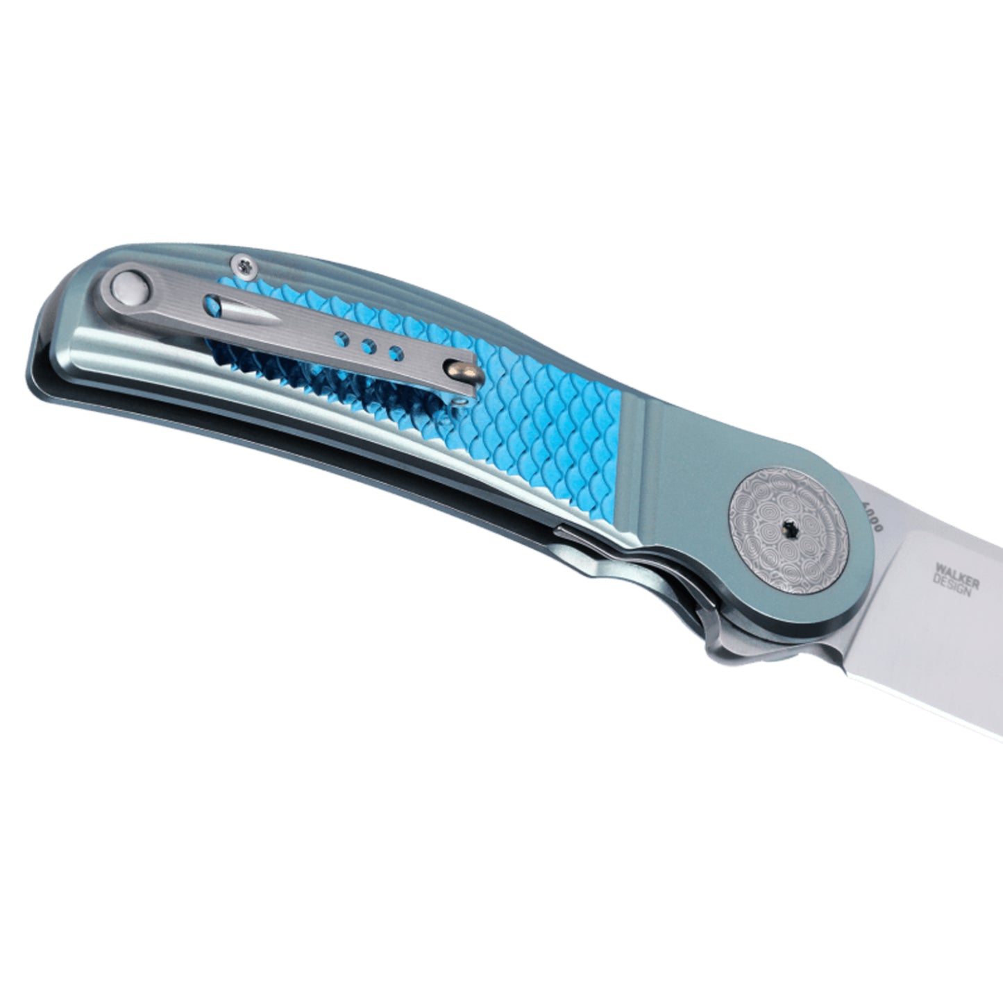 CRKT Monument Limited Edition 3.07" M390 Blue Titanium Folding Knife by Michael Walker - Made in Italy