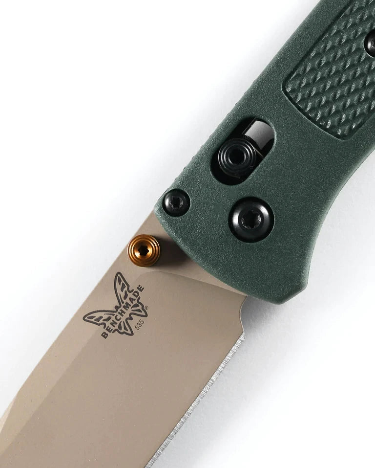 Benchmade 535TN-2601 Bugout 3.2" ELMAX McMillan Tan Cerakote Taiga Green Grivory Folding Knife