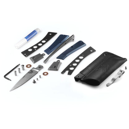 Benchmade 315 Successor 2.56" M390 Slip Joint Folding Knife with Ash Gray/Crater Blue Aluminium Handle