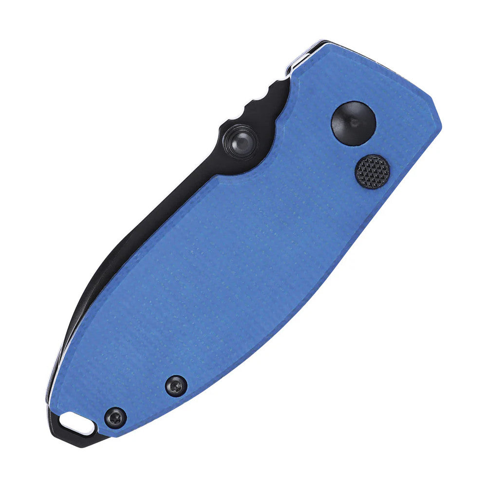 CRKT Squid Button Lock 2.27" D2 Blue Micarta IKBS Folding Knife by Lucas Burnley 2474BD
