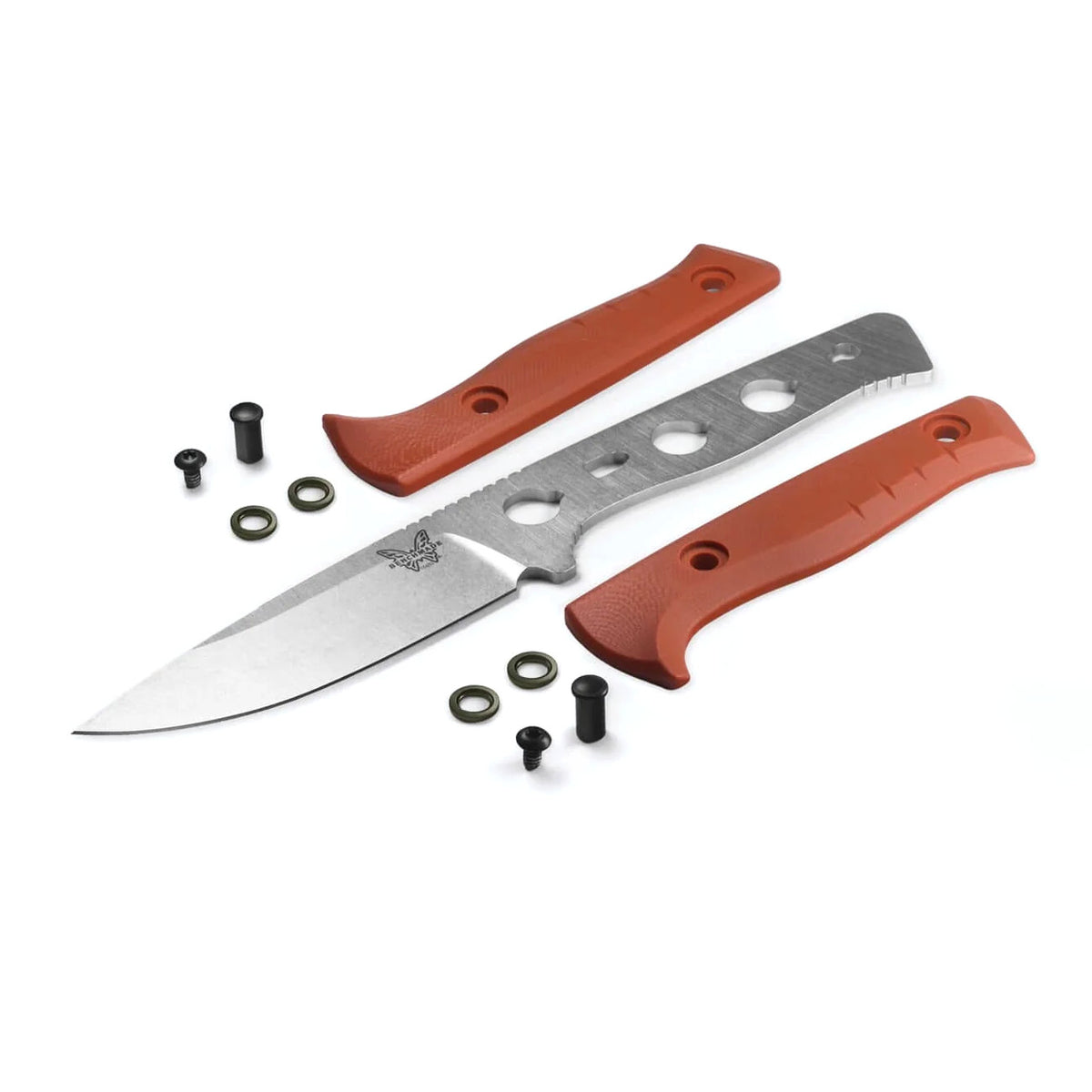 Benchmade 15650-01 SlipRidge Fixed 3.7" Magnacut Rust Orange G10 Handle Fixed Blade Knife with OD Green Sheath