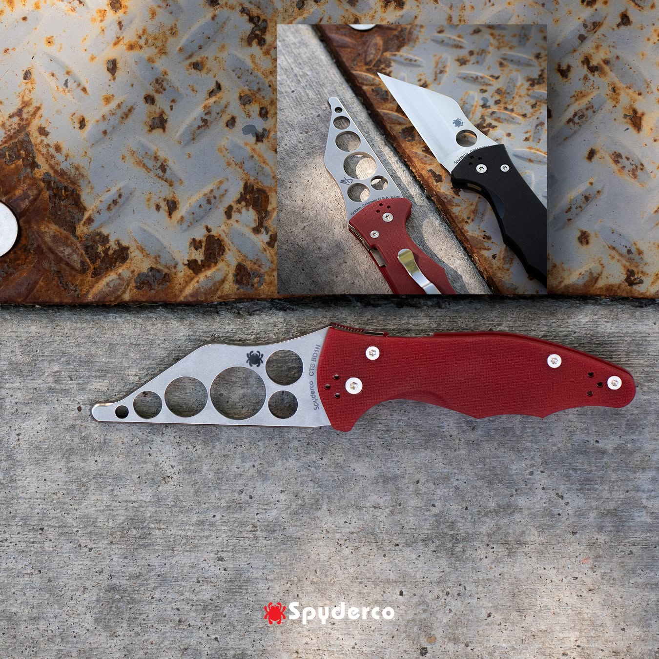 Spyderco Yojimbo 2 Red G-10 Folding TRAINER Knife C85TR2