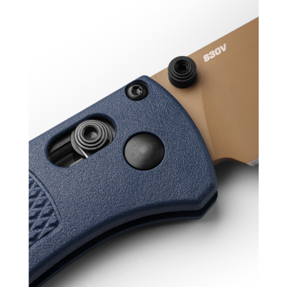 Benchmade 535FE-05 Bugout 3.24" Flat Earth CPM-S30V Folding Knife with Crater Blue Handle