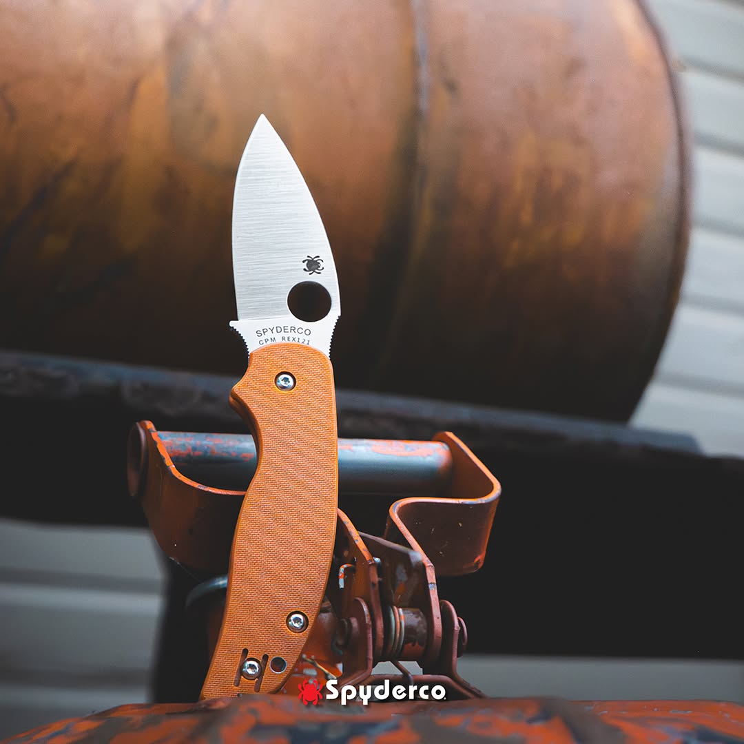 Spyderco Sage 5 3" CPM REX 121 Burnt Orange G10 Folding Knife C123GBORP