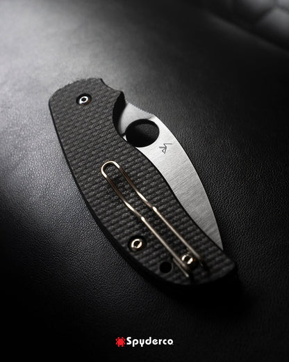 Spyderco Sage 6 Button Compression Lock 3" CPM S30V Carbon Fiber G10 Folding Knife C123CFBCLP
