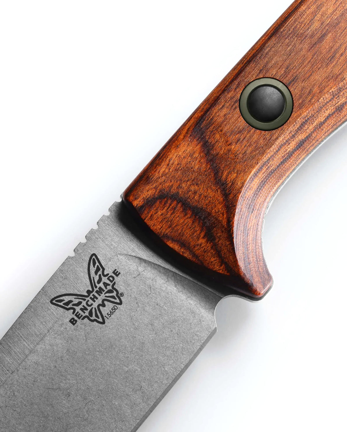 Benchmade 15650 SlipRidge Fixed 3.7" Magnacut Stabilized Wood Handle Fixed Blade Knife with OD Green Sheath