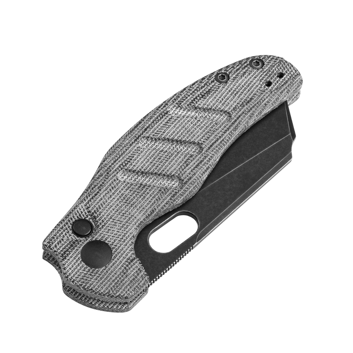 Kizer Sheepdog C01C 3.29" Black Stonewash 154CM Button-Lock Micarta Folding Knife V4488BC1
