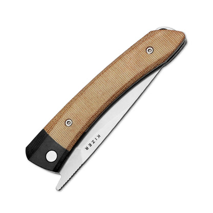 Kizer Momo 4.17" Nitro-V G10 Brown Micarta Folding Knife V4663A2