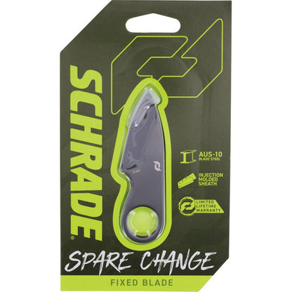 Schrade Spare Change 1.75" AUS-10 Compact Credit Card Fixed Blade Knife