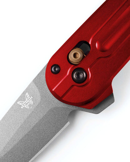 Benchmade 491GY-01 Lowden 2.8" M390 Gray Cerakote Phoenix Red Aluminium Folding Knife