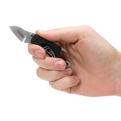 Kershaw Cinder 1.4" Stonewashed Key Chain Folding Knife with Bottle Opener 1025
