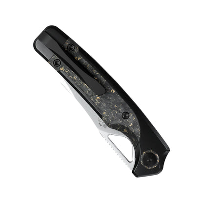 Kizer Ara 3.09" S45VN Carbon Fiber Gold Flake Titanium Folding Knife by Jonathan Styles x Paul Munko Ki3729A1