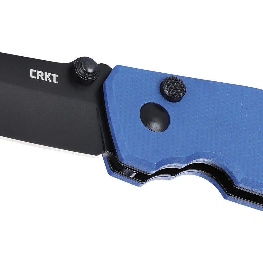 CRKT Squid Button Lock 2.27" D2 Blue Micarta IKBS Folding Knife by Lucas Burnley 2474BD