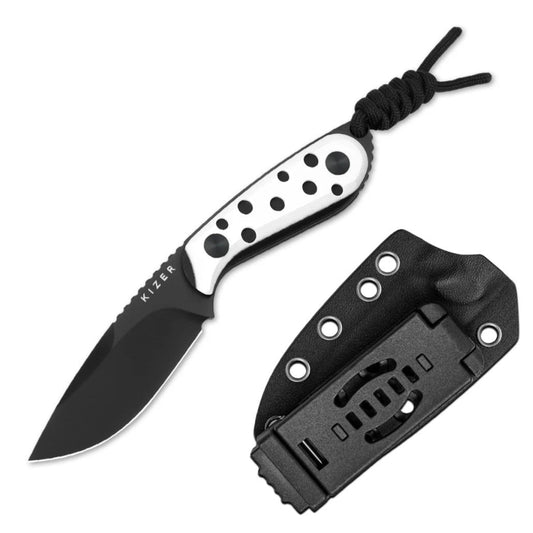 Kizer Buddy 3" Nitro-V Black & White G10 Fixed Blade Knife 1081A3